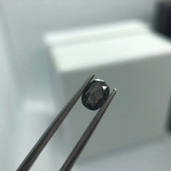 Salt and pepper solitaire ring - Picture 4 of 6